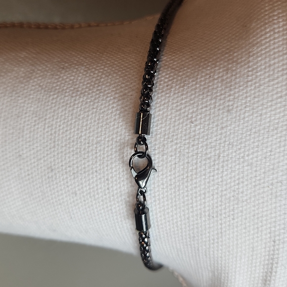 Geometric Gun Metal Stone Necklace Women's Fashion Jewelry - Picture 3 of 3